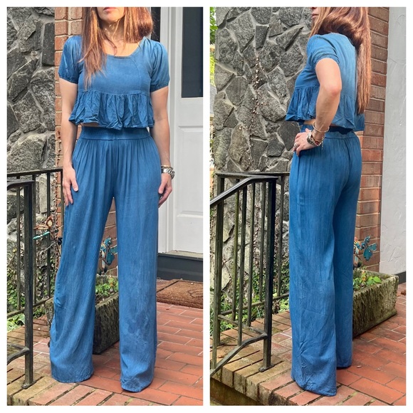15 Boho Fabulous 2 Piece Wide Leg Pants And Top set - Picture 6 of 7